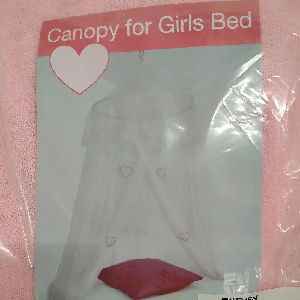 Pink Mosquito Netting Bed Canopy